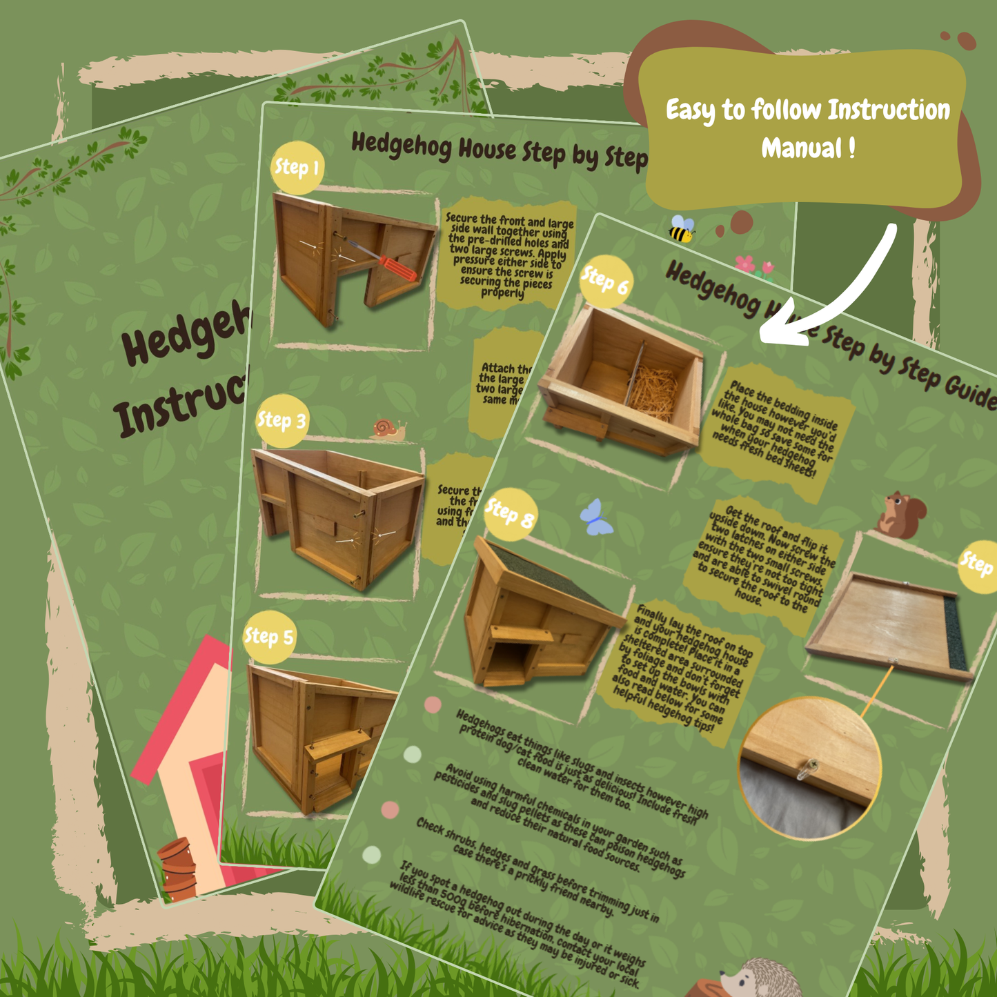 Hedgehog Hideaway - House with Bedding and Bowls