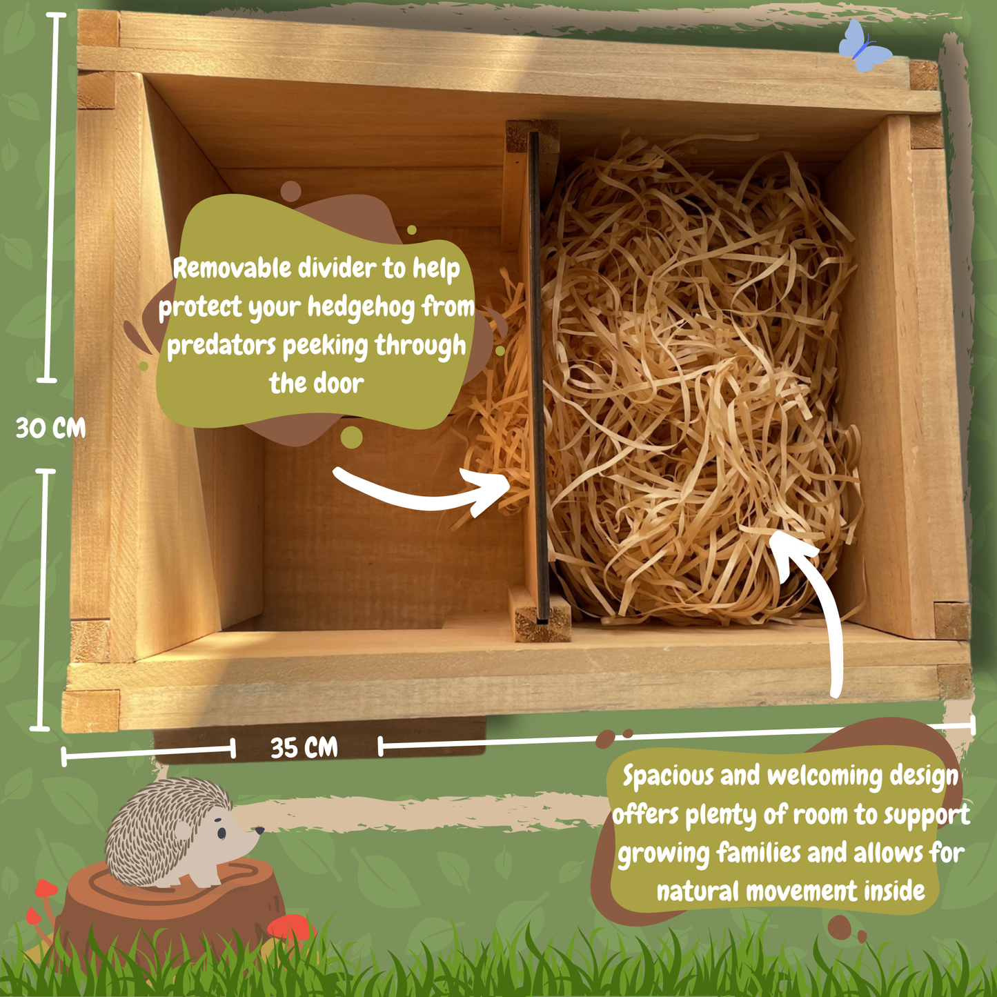 Hedgehog Hideaway - House with Bedding and Bowls