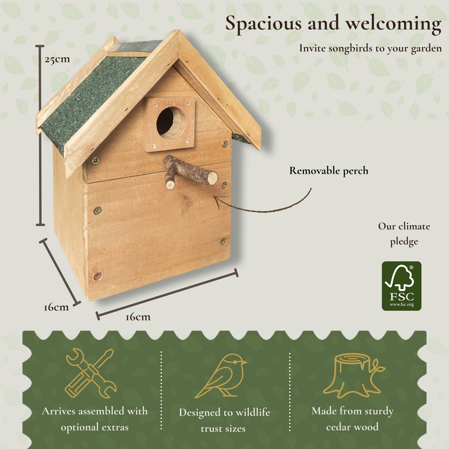 Bird box - Cedarwood nesting box