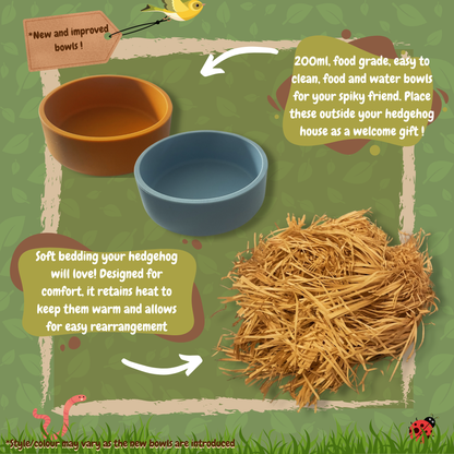 Hedgehog Hideaway - House with Bedding and Bowls