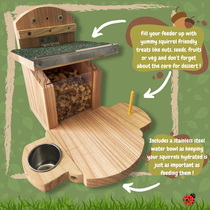 Squirrel Stopover - Feeder with Water Bowl and Corn Holder
