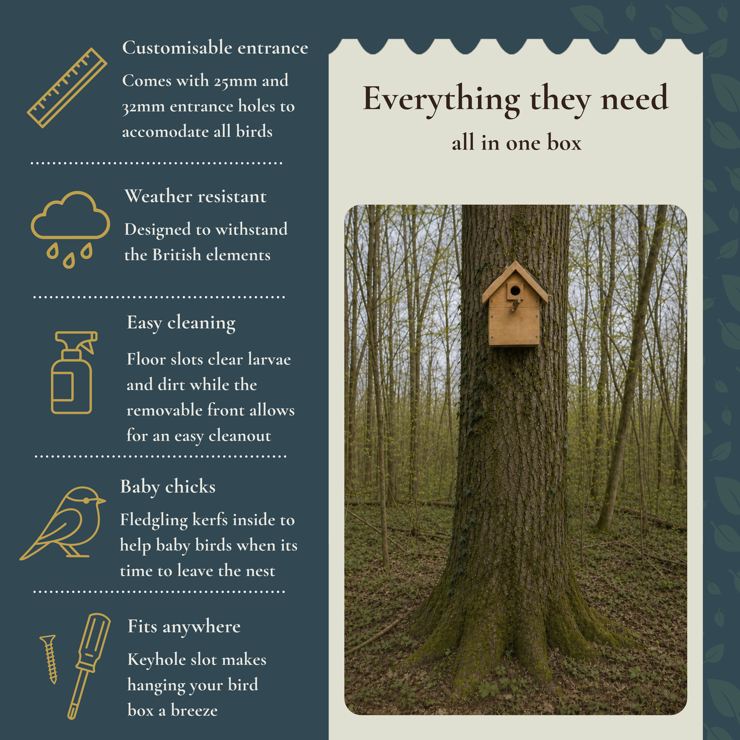Bird box - Cedarwood nesting box