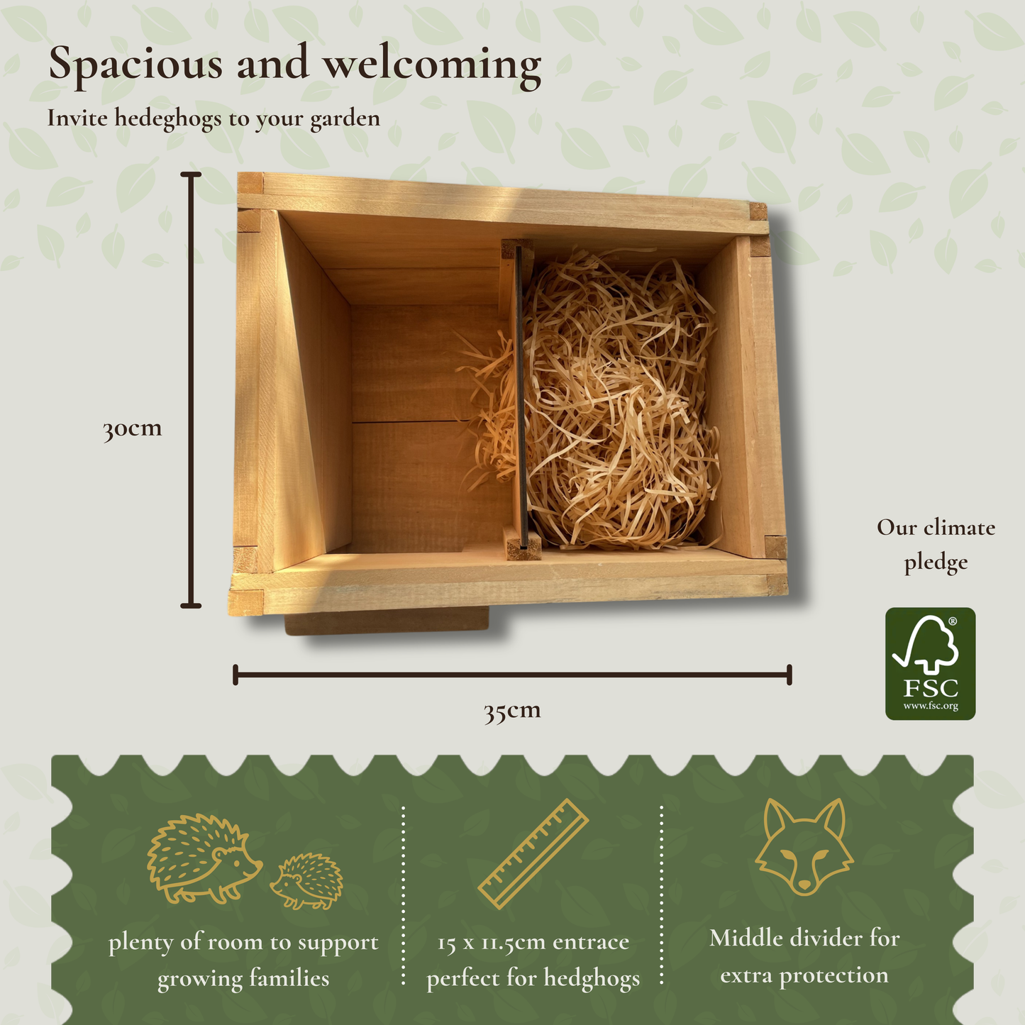 Hedgehog Hideaway - House with Bedding and Bowls