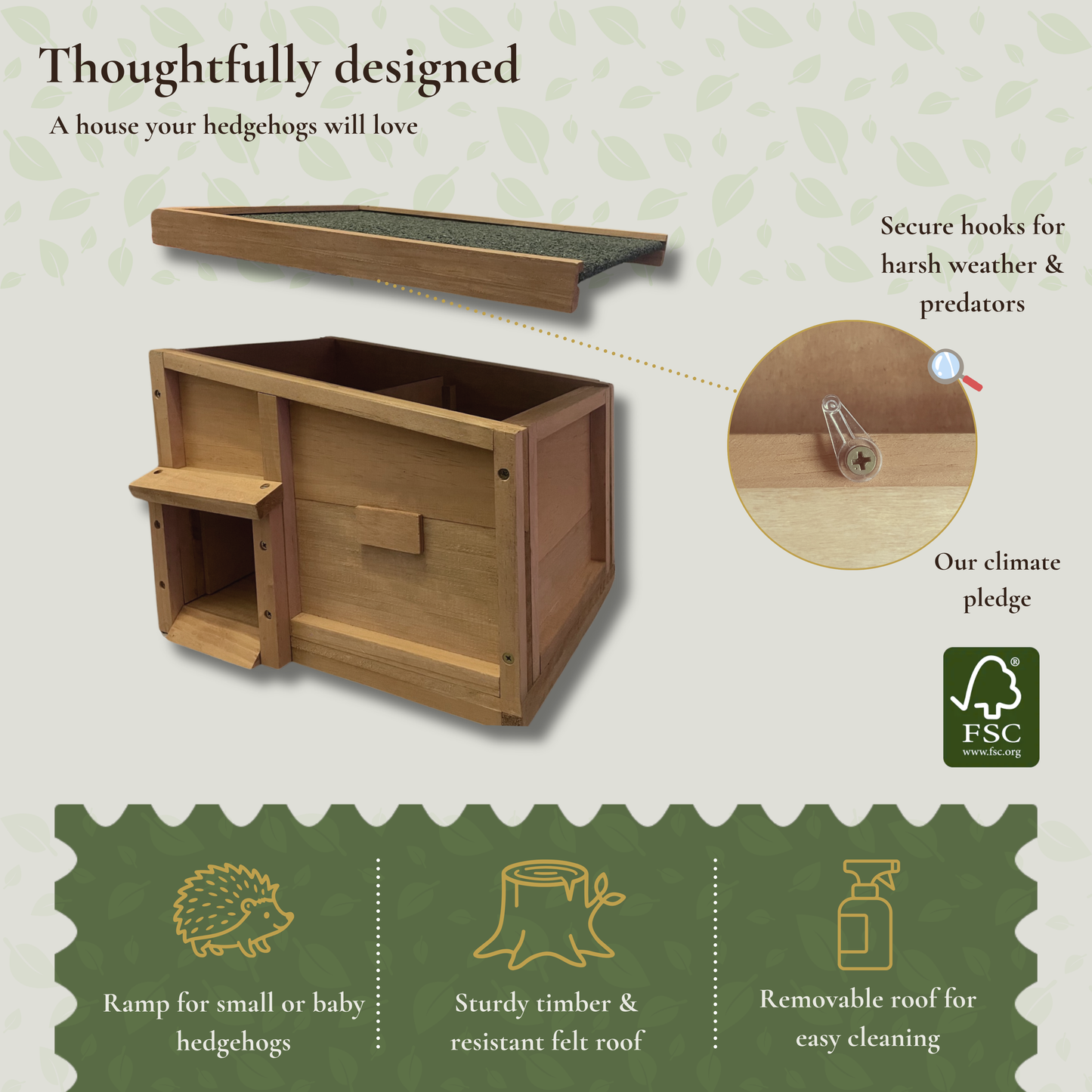 Hedgehog Hideaway - House with Bedding and Bowls