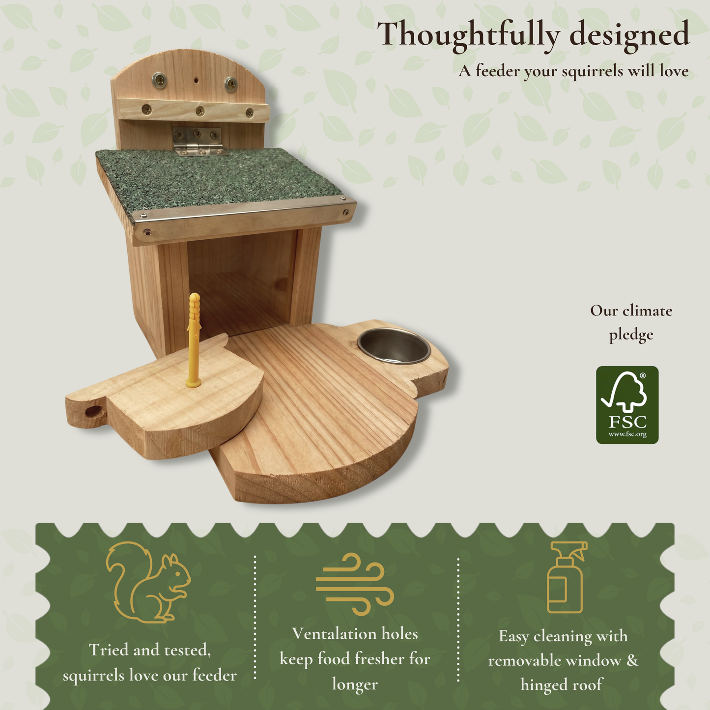 Squirrel Stopover - Feeder with Water Bowl and Corn Holder