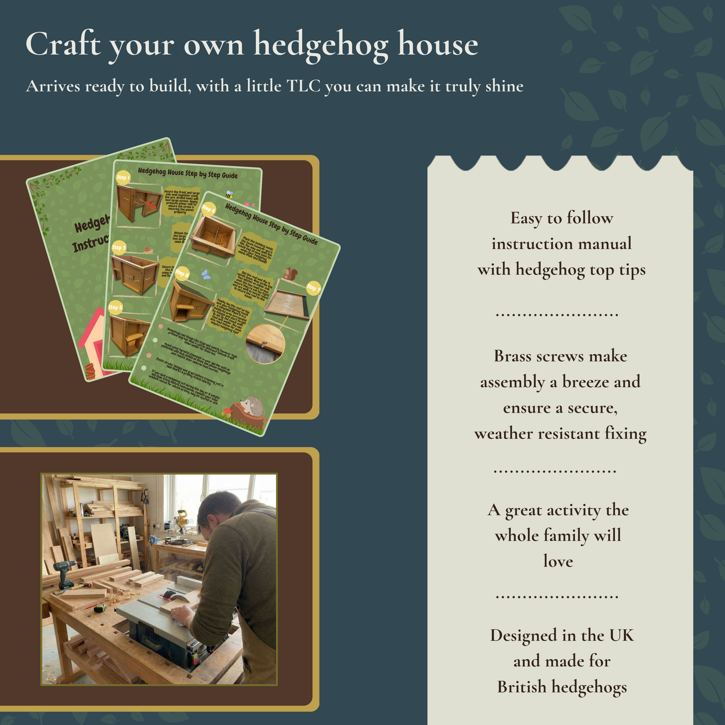 Hedgehog Hideaway - House with Bedding and Bowls